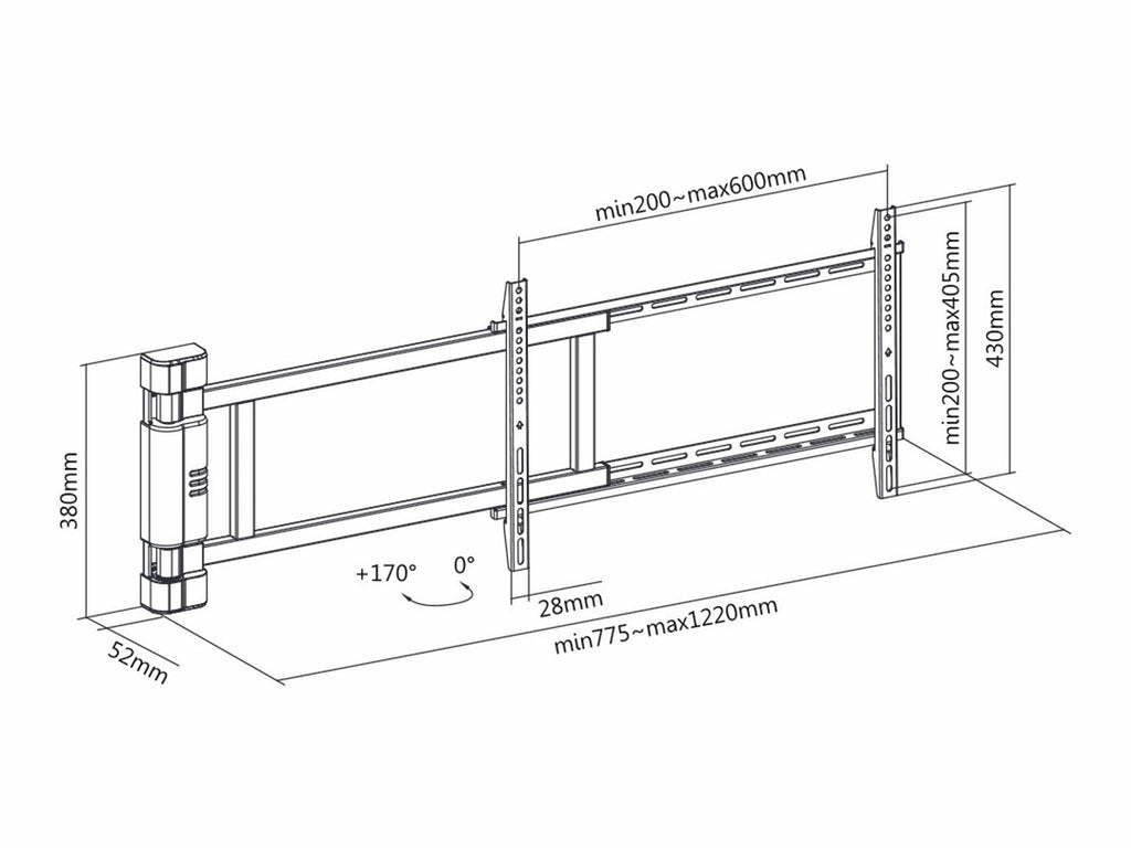 Multibrackets 2642 soporte para pantalla de señalización 190,5 cm (75") Negro (6)
