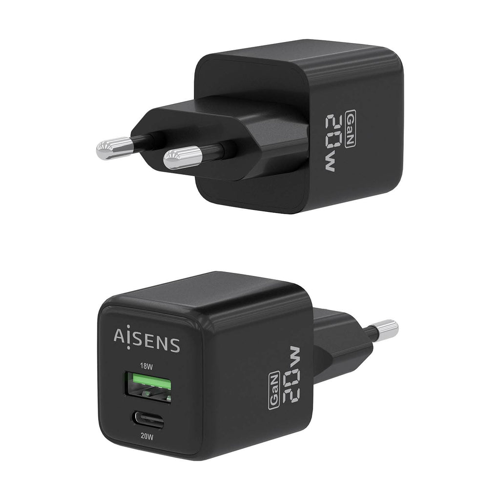 AISENS ASCH-20W2P011-BK cargador de dispositivo móvil Universal Corriente alterna Carga rápida Interior (4)