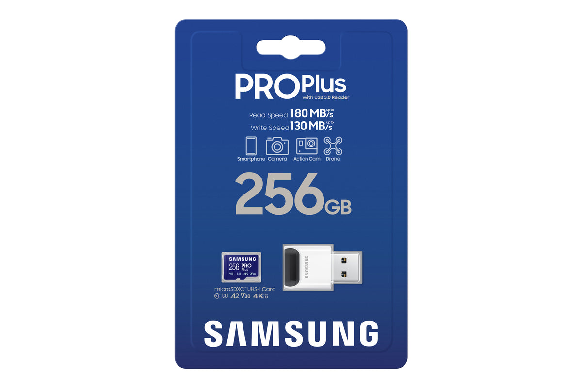 Samsung Tarjeta microSDXC PRO Plus 256 GB UHS-I U3 (MB-MD256SB/WW)