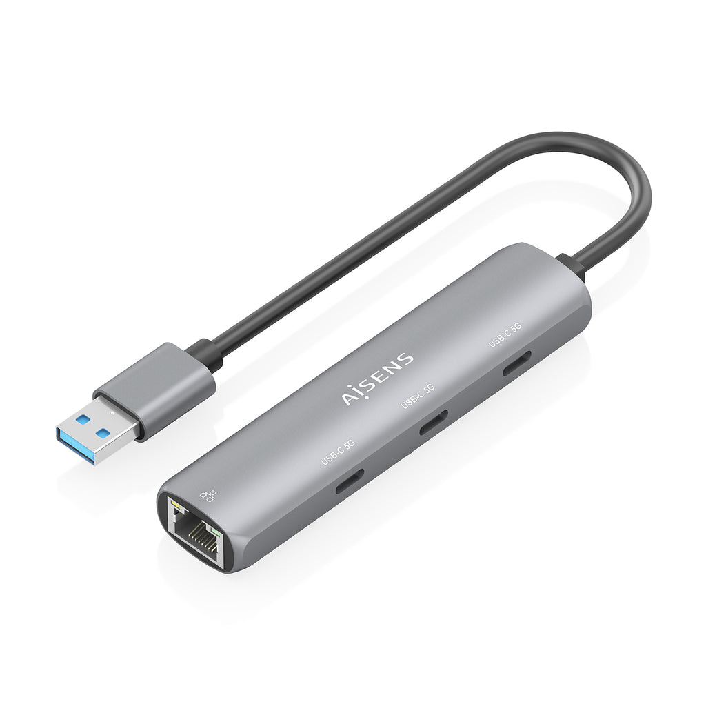 AISENS ASUC-4P037-GR base para portátil y replicador de puertos Alámbrico USB 3.2 Gen 1 (3.1 Gen 1) Type-A (2)
