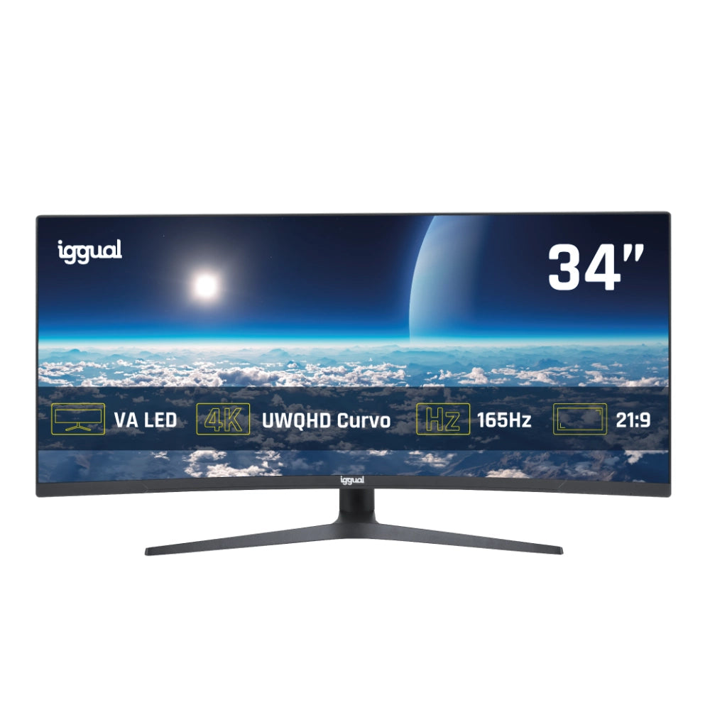 iggual IGG319543 pantalla para PC 86,4 cm (34") 3440 x 1440 Pixeles Wide Quad HD LED Negro