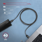 Axagon BUCM4X-CM05AB cable USB USB4 Gen 3x2 0,5 m USB C 40 Gbit/s 240 W Negro (7)