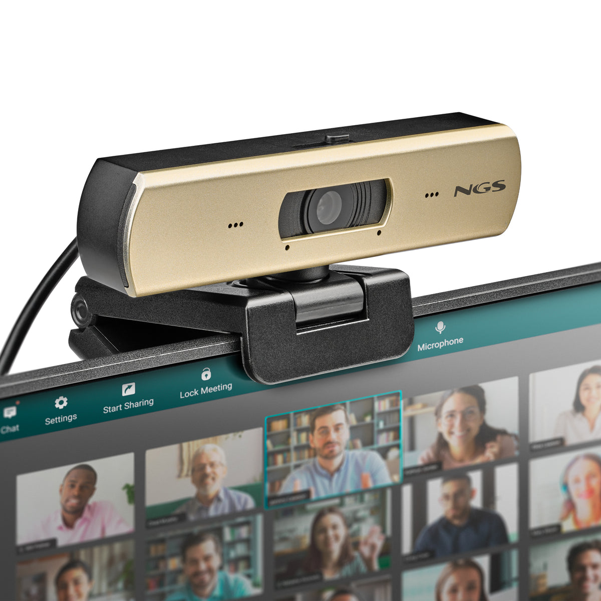 NGS XPRESSCAM 4000 cámara web 12 MP 3840 x 2160 Pixeles USB 2.0 Negro, Oro (5)