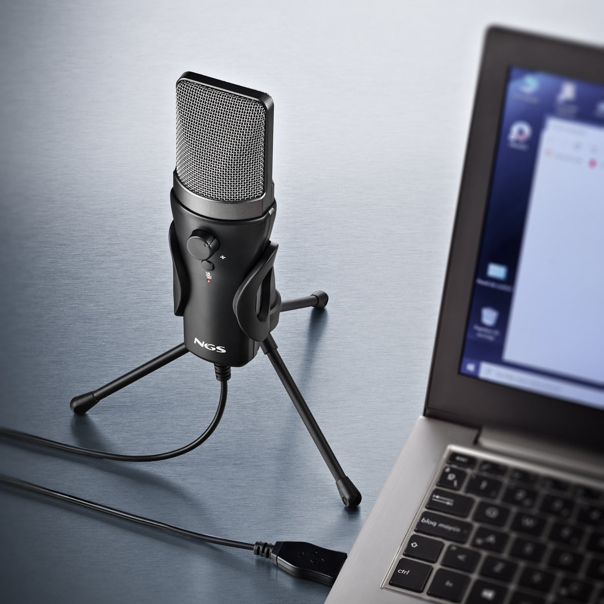 NGS MS120 USB Negro Micrófono para crear podcasts (6)