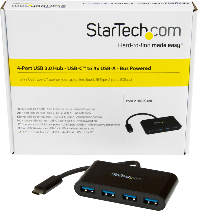 Startech HB30C4AB - Conversor de USB C a USB Convencional, Hub (2)