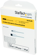 Startech USBLT2MW - Blanco, Cable Lightning, Lightning macho a USB macho, 2 m (3)