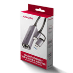 Axagon ADE-TXCA Gigabit Ethernet Adapter USB-C+ USB-A - titangrau - Adapter - Digital/Daten 1000 Mbit/s (9)