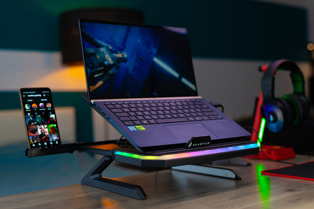 SureFire Portus X1 soporte plegable para portátil con RGB