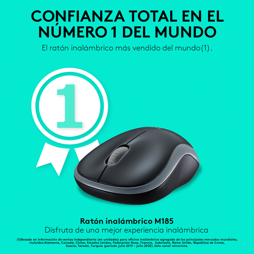 Logitech M185 ratón Oficina Ambidextro RF inalámbrico Óptico 1000 DPI (8)