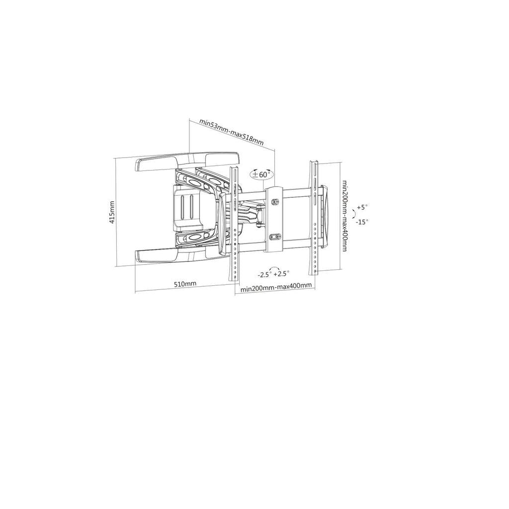 Manhattan 461306 soporte para TV 55" Negro, Plata