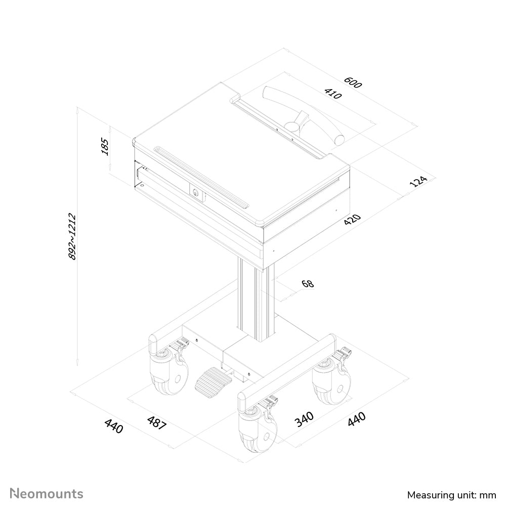 Neomounts MED-M100 soporte para monitor 43,2 cm (17") Piso Gris (3)