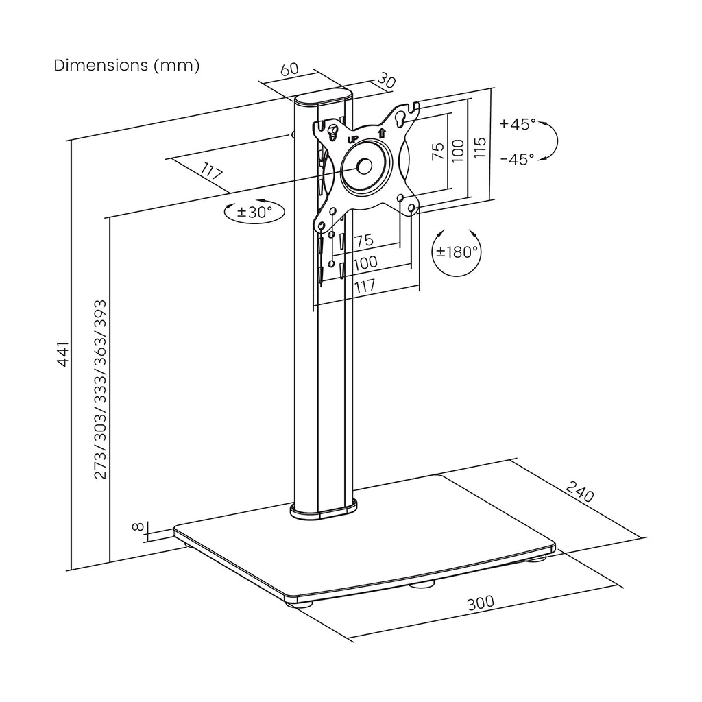 AISENS DT34TSR-457 soporte para monitor 86,4 cm (34") Escritorio (8)