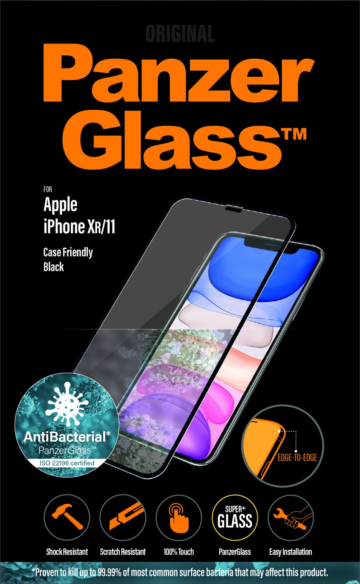PanzerGlass ® Screen Protector iPhone 11, XR, Edge-to-Edge Protector de pantalla