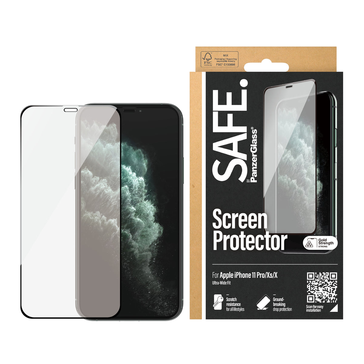 PanzerGlass SAFE. by ® Screen Protector iPhone X | Xs | 11 Pro | Edge-to-Edge Protector de pantalla Apple 1 pieza(s) (2)
