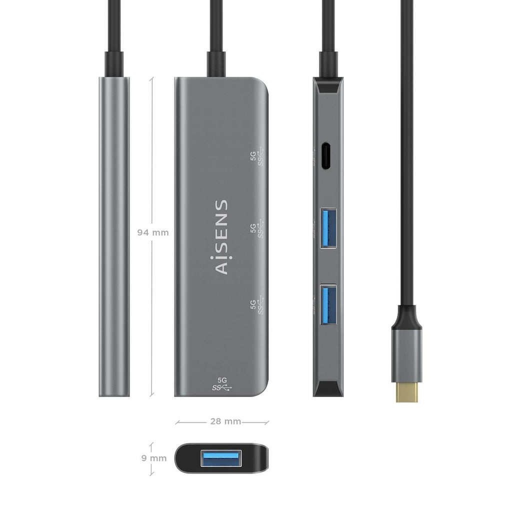 AISENS A109-0762 hub de interfaz USB 3.2 Gen 1 (3.1 Gen 1) Type-C 5000 Mbit/s (5)