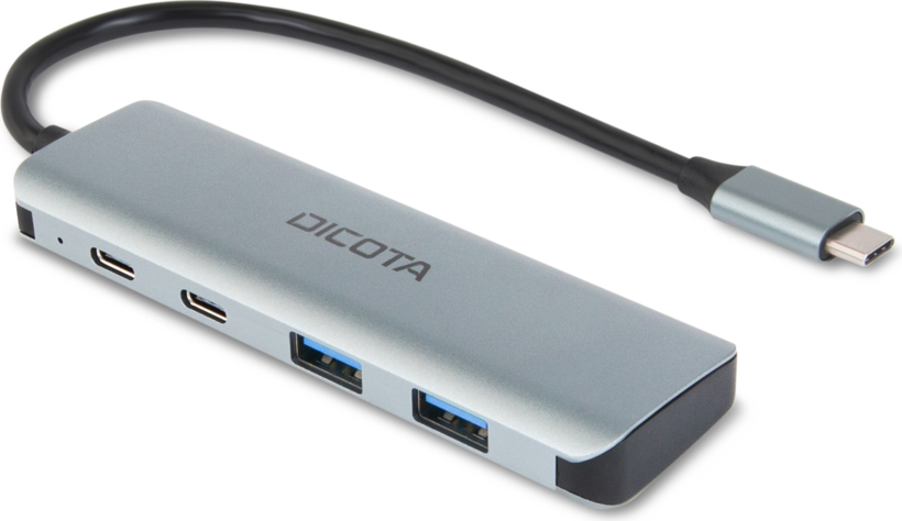 DICOTA D32061 hub de interfaz USB Type-C 10000 Mbit/s Plata