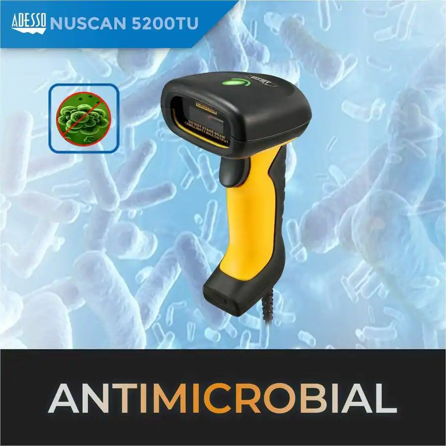 Adesso NuScan 5200TU - Antimicrobial &amp; Waterproof 2D Barcode Scanner vista 2
