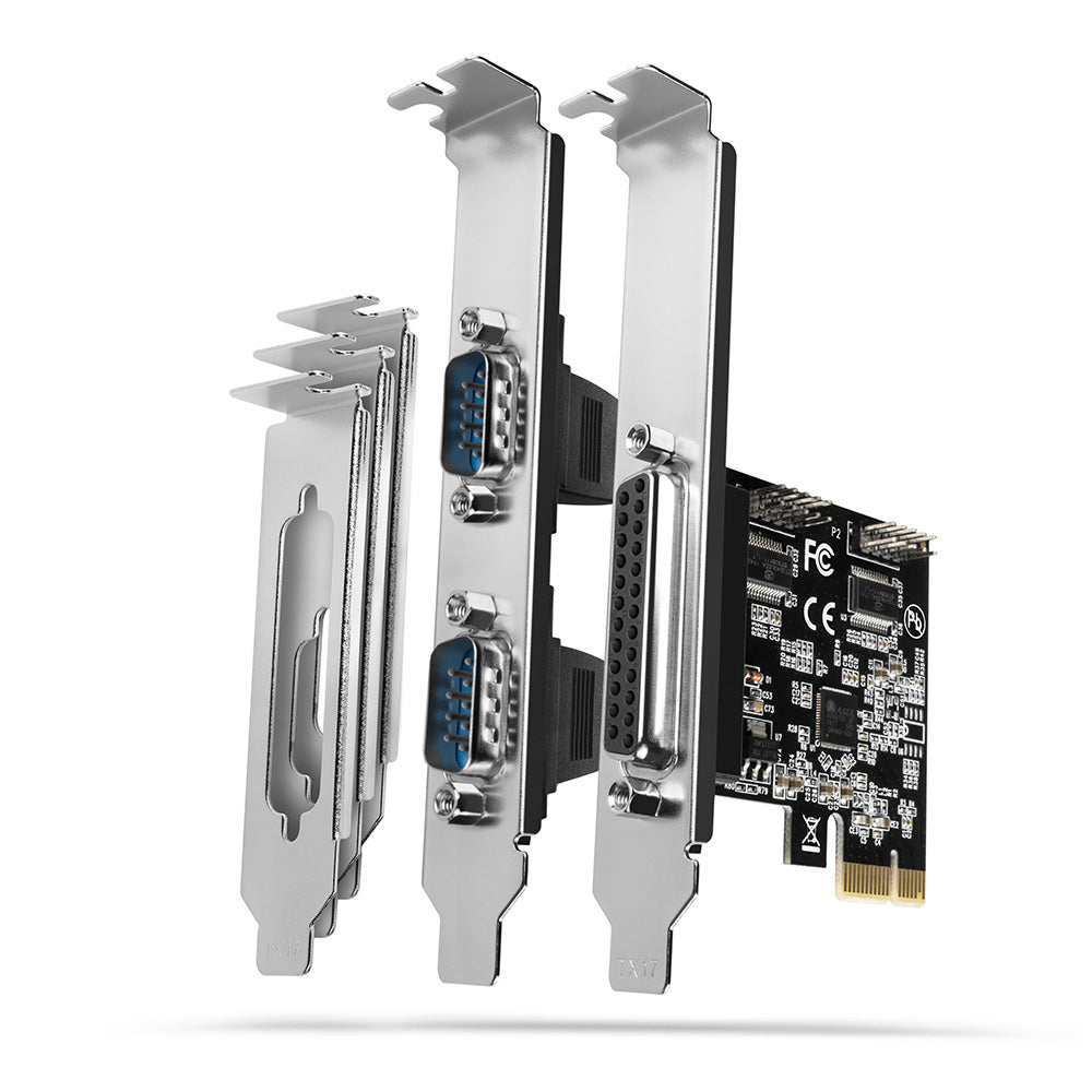 Axagon PCEA-PSN PCIe-Adapter mit 1x Parallel-+ 2x Seriell-Ports - ASIX AX99100 tarjeta y adaptador de interfaz Interno Paralelo, RS-232