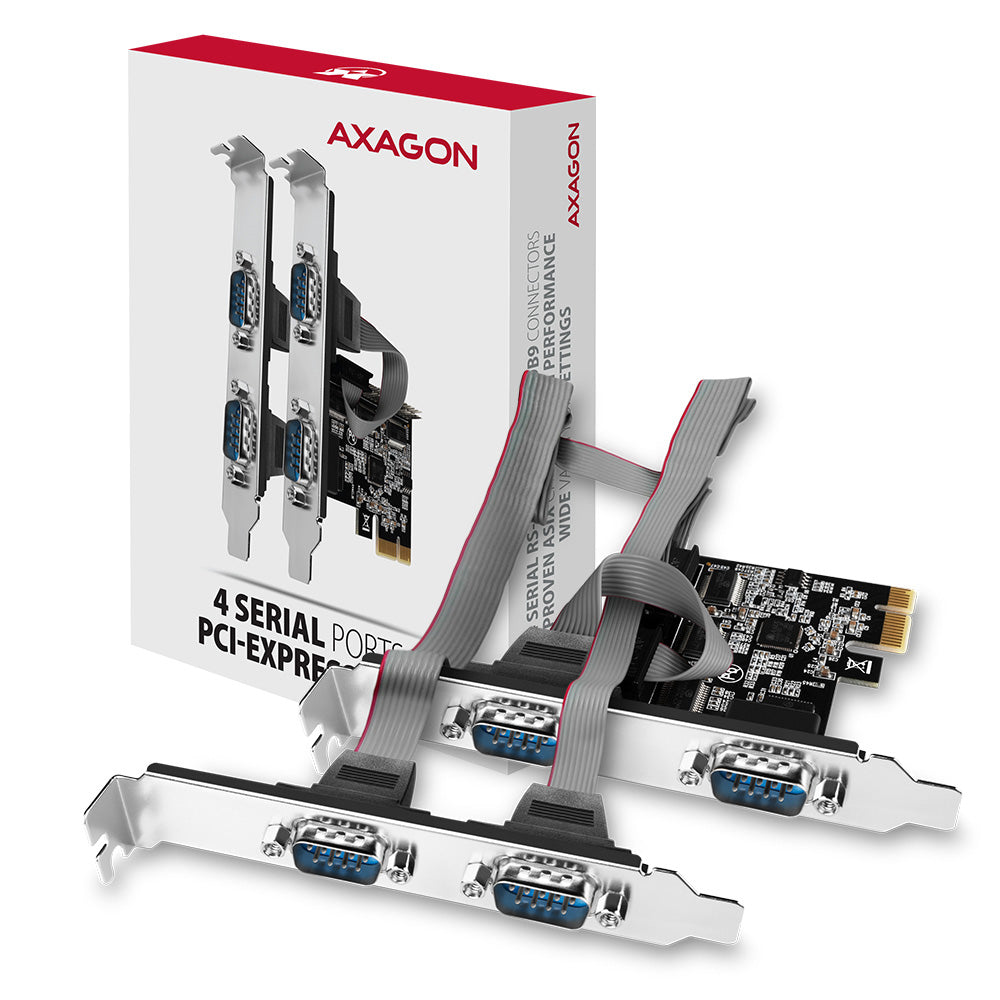Axagon PCEA-PSN PCIe-Adapter mit 4x Seriell-Ports - ASIX AX99100 Chipsatz tarjeta y adaptador de interfaz Interno RS-232 (6)
