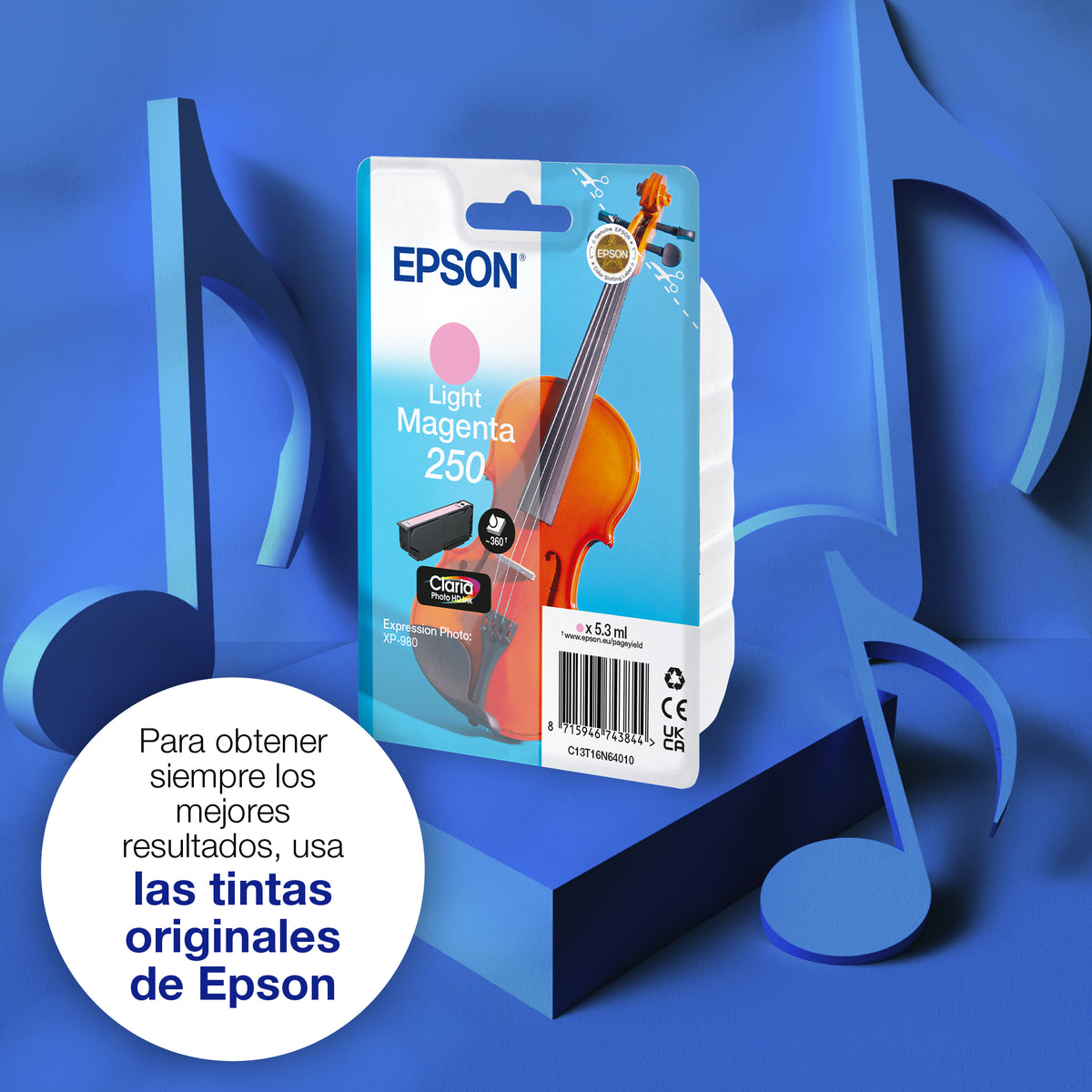 Epson 250 Violin Claria Photo HD cartucho de tinta 1 pieza(s) Original Rendimiento estándar (4)