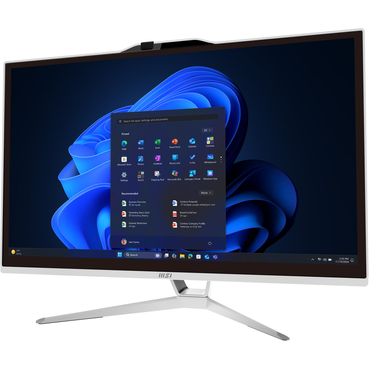 MSI Pro AP222T 14MA-605EU Intel® Core™ i3 i3-14100 54,6 cm (21.5") 1920 x 1080 Pixeles Pantalla táctil PC todo en uno 8 GB DDR4-SDRAM 512 GB SSD Windows 11 Home Wi-Fi 6E (802.11ax) Blanco (8)