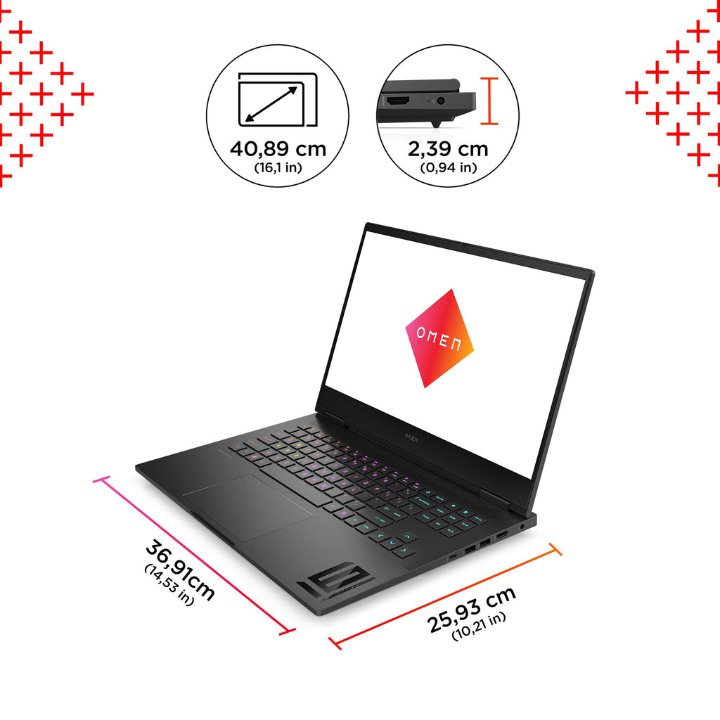 OMEN by HP OMEN 16-xd0003na AMD Ryzen™ 7 7840HS Laptop 40.9 cm (16.1") Full HD 16 GB DDR5-SDRAM 512 GB SSD NVIDIA GeForce RTX 4050 Wi-Fi 6E (802.11ax) Windows 11 Home Black (8)