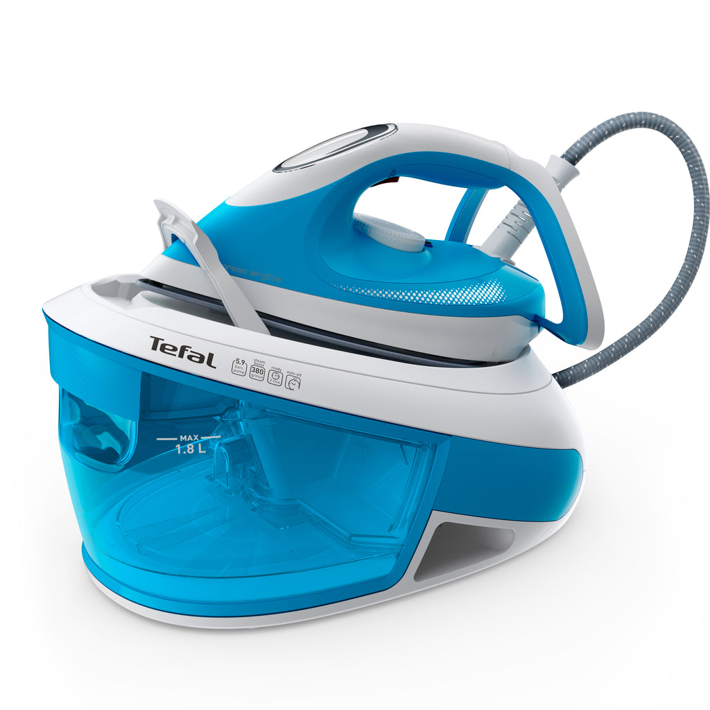 Tefal Express Airglide SV8002 1,8 L Suela de Durilium Airglide Azul, Blanco