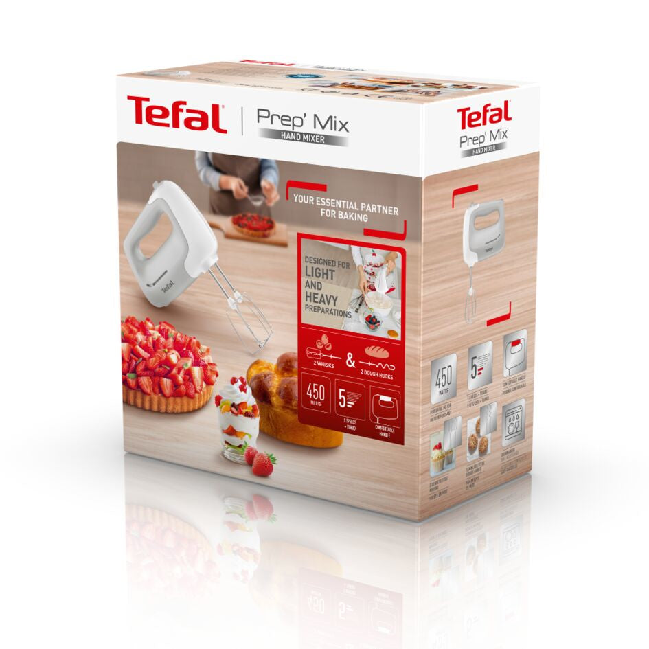 Tefal Prep'Mix HT450B Batidora de mano 450 W Blanco (8)