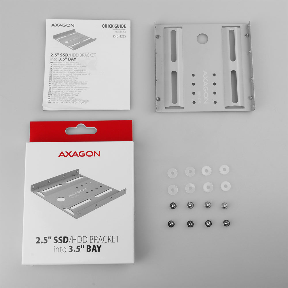 Axagon RHD-125B Halterahmen für 1x 2.5\" im 3.5\" Slot - grau Gris Metal (7)