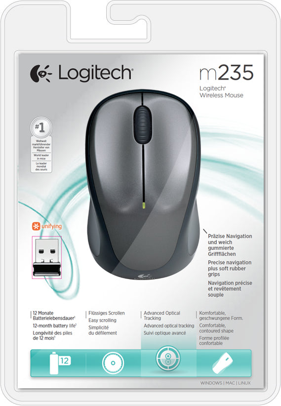 Logitech M235 ratón Oficina Ambidextro RF inalámbrico Óptico 1000 DPI (6)