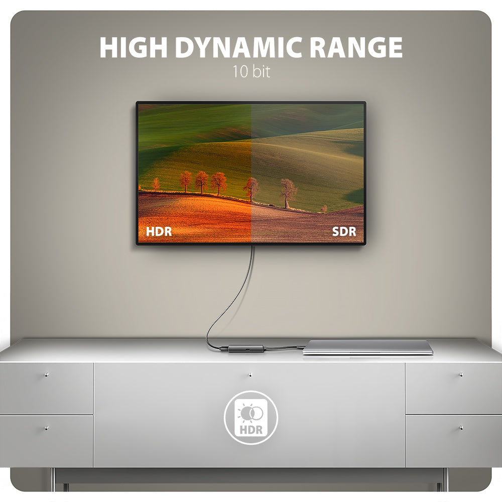 Axagon RVC-HI8KPD, USB-C -> HDMI 2.1 redukce / adaptér, 8K/60Hz, 4K/144Hz, HDR10+, PD100W 0,16 m USB Tipo C HDMI + USB Type-C (5)