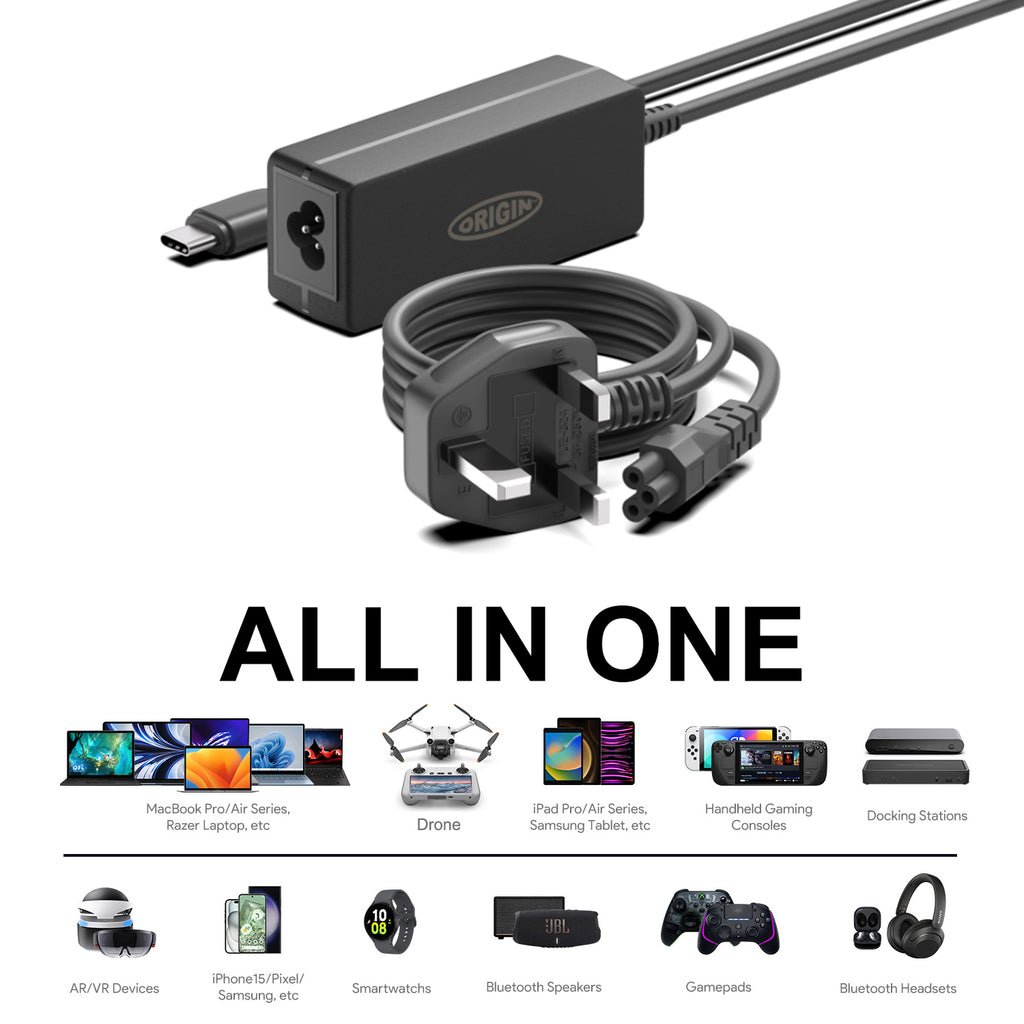 Origin Storage ACA0022A-OS adaptador e inversor de corriente Interior 65 W Negro