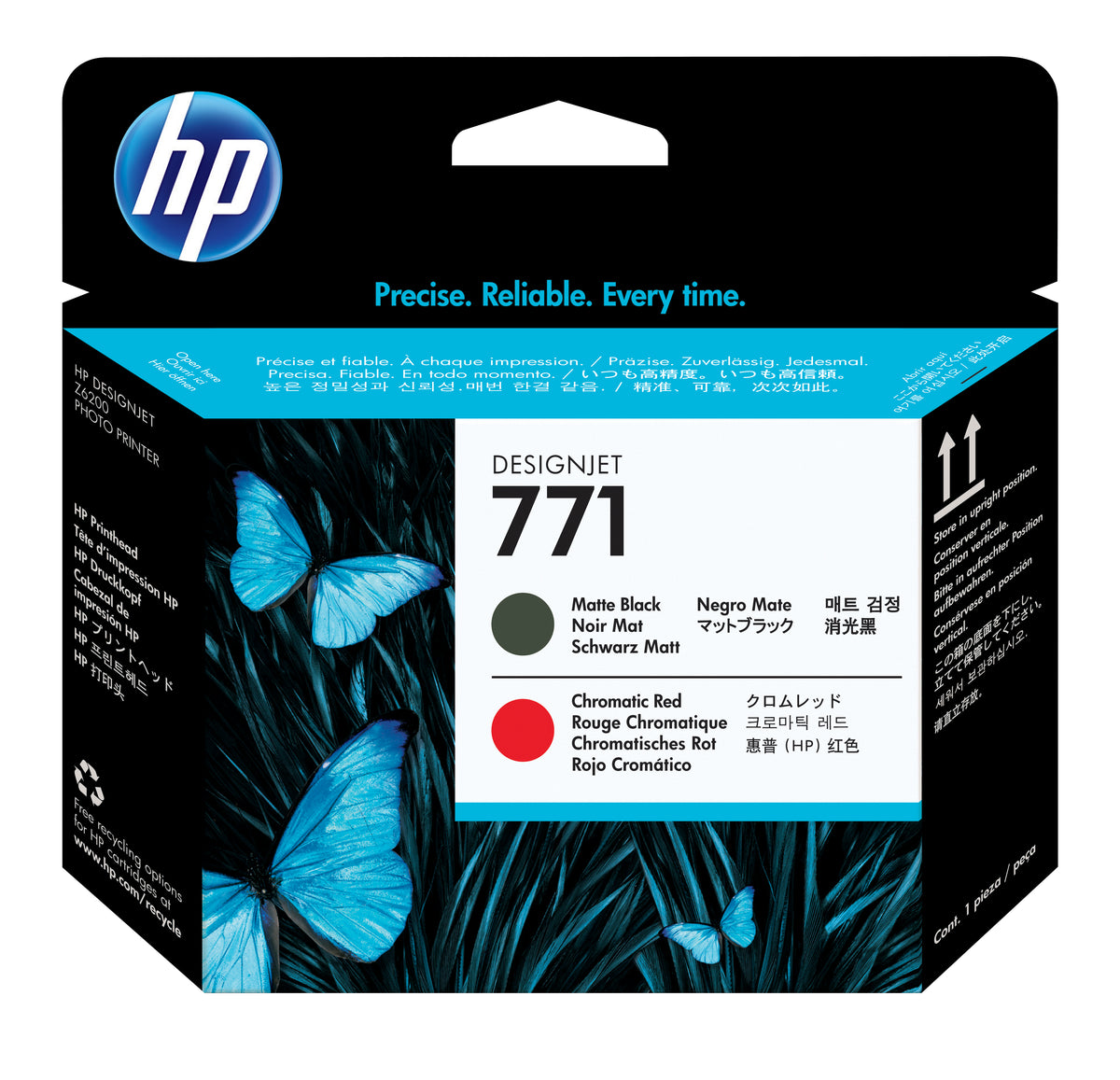 HP 771 Matte Black/Chromatic Red DesignJet Printhead cabeza de impresora Inyección de tinta térmica (2)