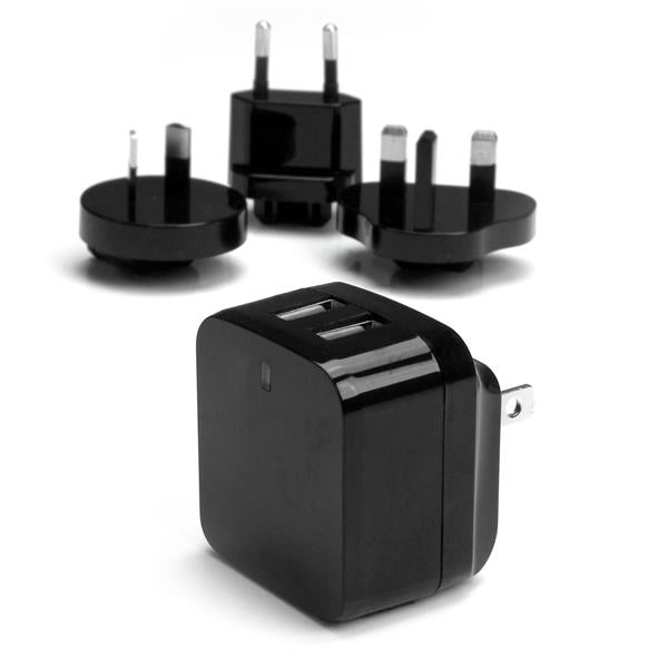 StarTech.com USB2PACBK cargador de dispositivo móvil Teléfono móvil, Smartphone, Tableta Negro Corriente alterna Interior