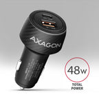Axagon PWC-PQ48 cargador de dispositivo móvil Universal Negro Encendedor de cigarrillos Carga rápida Auto (2)