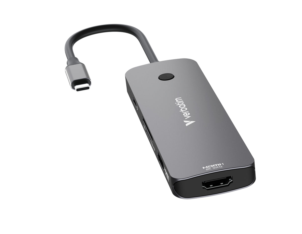 Verbatim CMH-08 USB Tipo C 5000 Mbit/s Plata (5)