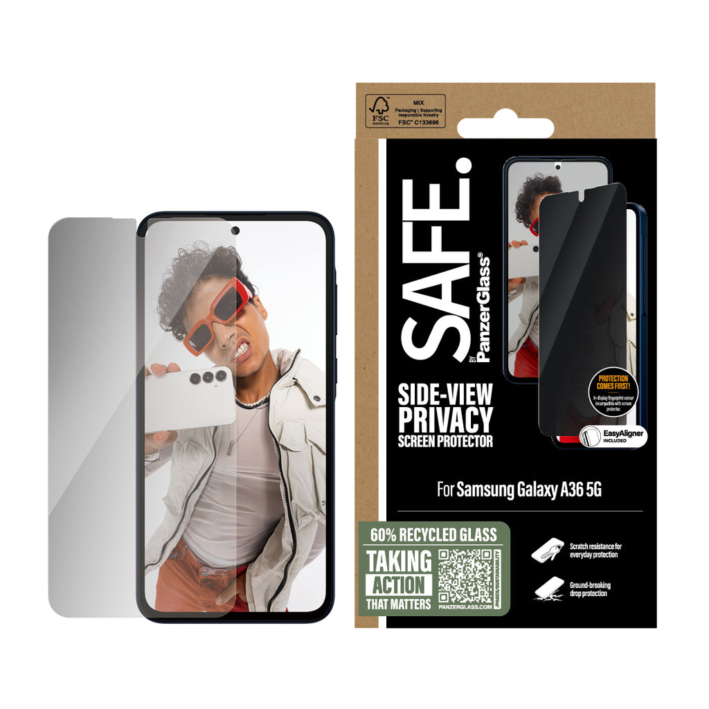 PanzerGlass SAFE. by ® 2-Way Privacy Screen Protector Samsung Galaxy A36 5G