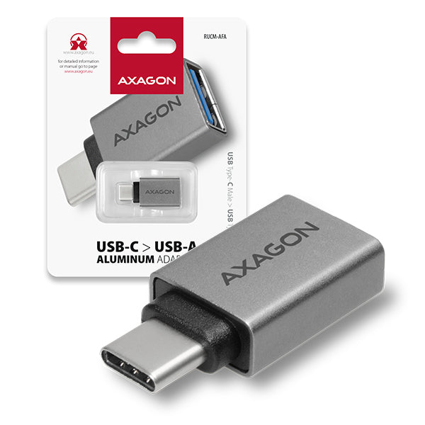 Axagon RUCM-AFA cambiador de género para cable USB type C USB type A Metálico (5)