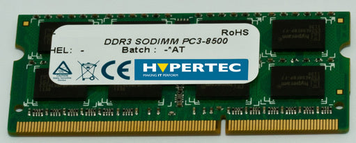 Hypertec 8GB PC3-10600 módulo de memoria 1 x 8 GB DDR3 204-pin SO-DIMM