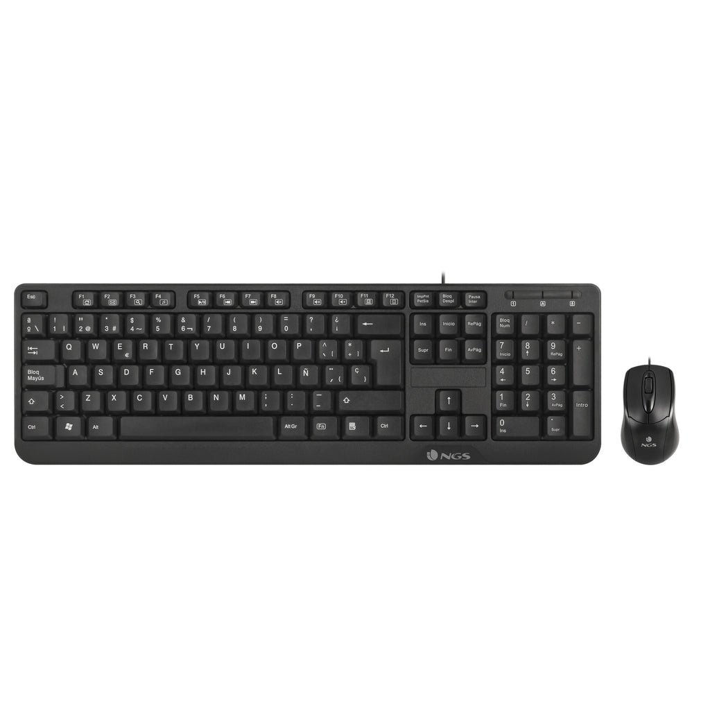 NGS Cocoa Kit, QWERTY, ES teclado Ratón incluido Universal USB Negro (3)