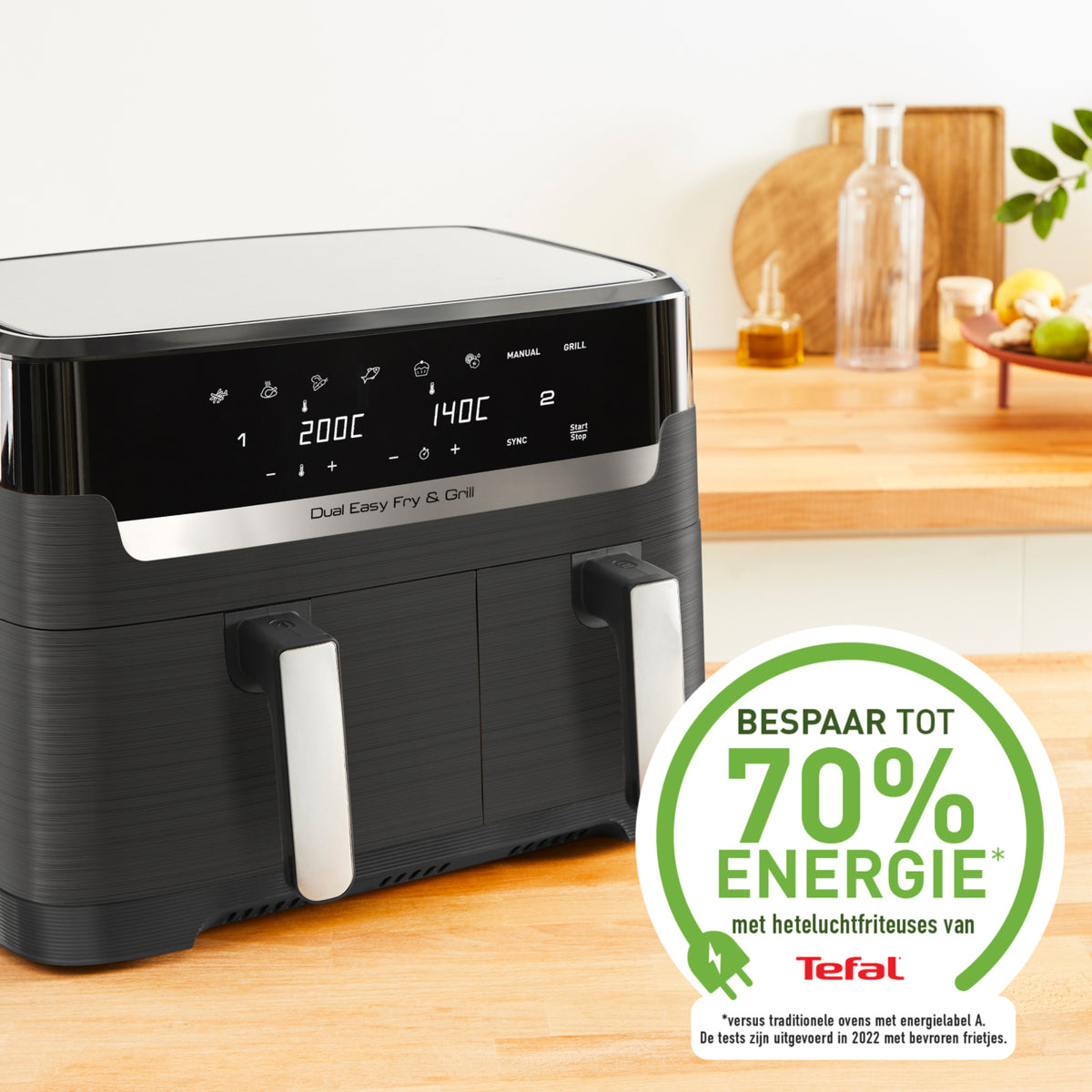 Tefal Dual Easy Fry & Grill EY905B Doble 8,3 L Independiente 2700 W Freidora de aire caliente Gris (8)