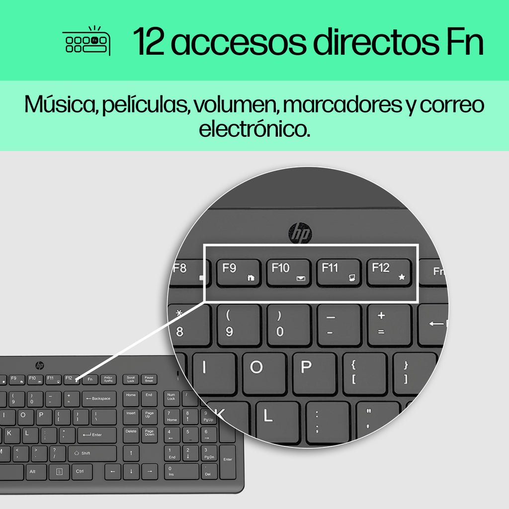 HP 150 USB-A Wired Keyboard teclado Universal Negro (7)