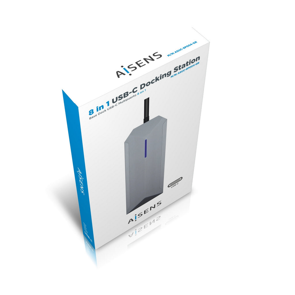AISENS ASUC-8P004-GR base para portátil y replicador de puertos Alámbrico USB 3.2 Gen 1 (3.1 Gen 1) Type-C (8)