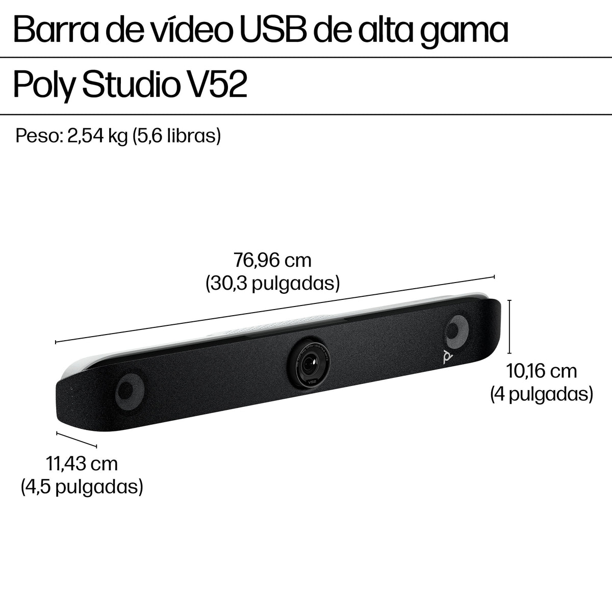 HP Poly V52 Blanco 3840 x 2160 Pixeles (3)