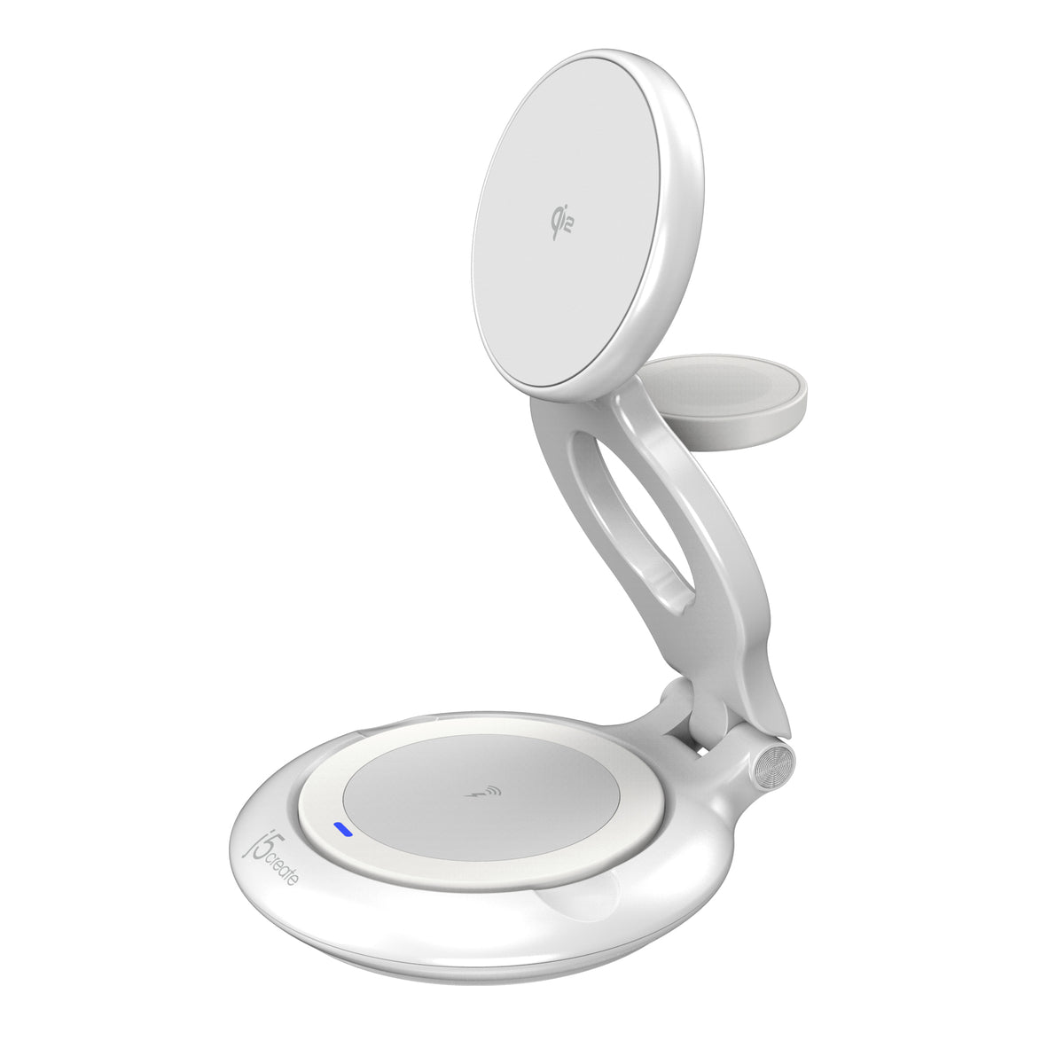 j5create JUPW3415-N cargador de dispositivo móvil Reloj inteligente, Auriculares, Smartphone Blanco USB Cargador inalámbrico Carga rápida Interior