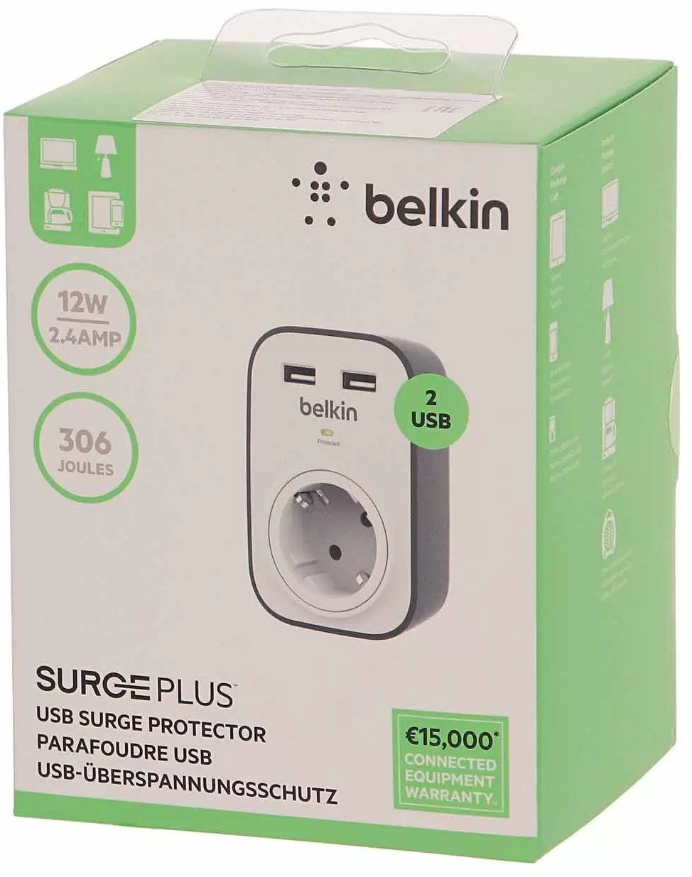 Belkin BSV103VF - Protector contra sobretensiones, conectores de salida: 1