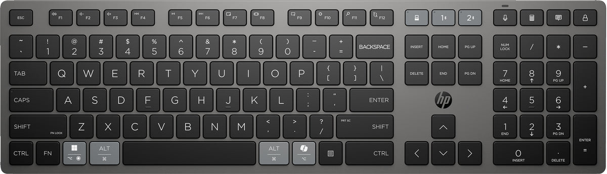 HP 725 Multi-Device Rechargeable Wireless Keyboard teclado Hogar / Oficina RF Wireless + Bluetooth Gris (5)