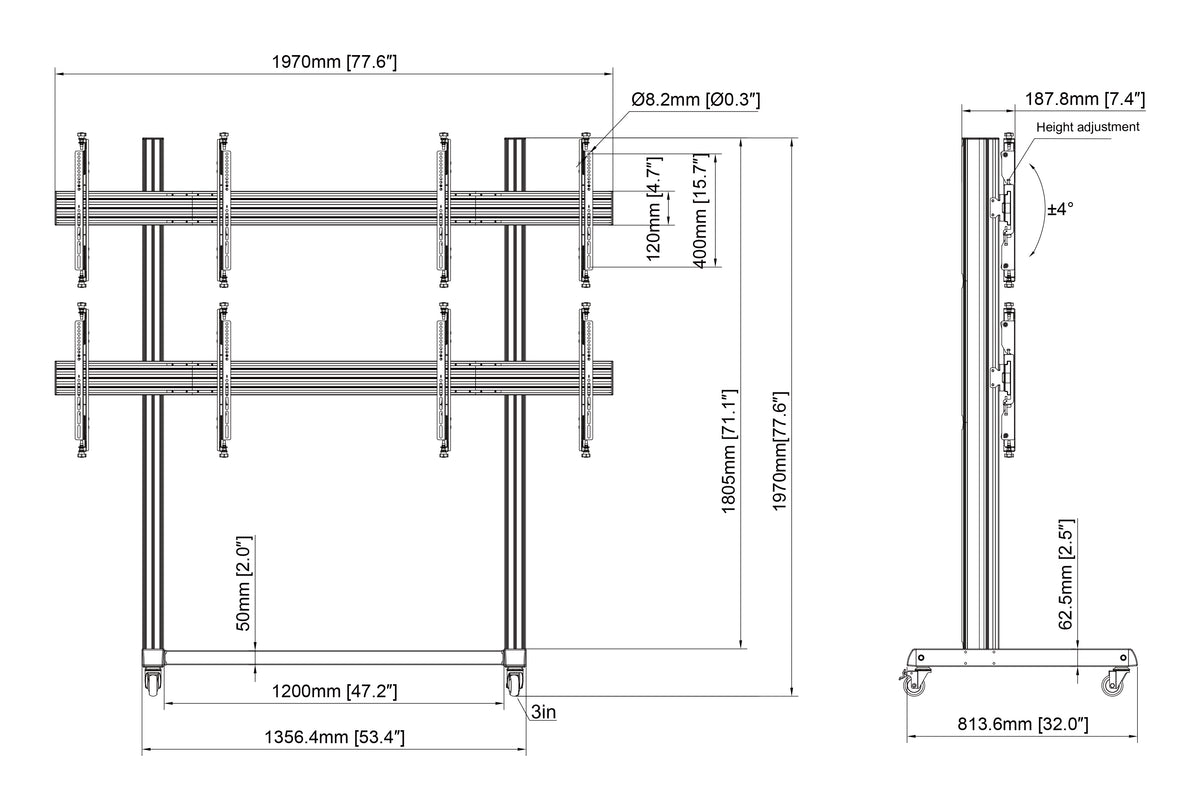 Multibrackets 3359 soporte para pantalla de señalización 165,1 cm (65") Negro (4)