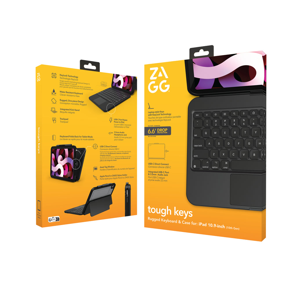 ZAGG Tough Keys QWERTY Inglés USB Tipo C Negro