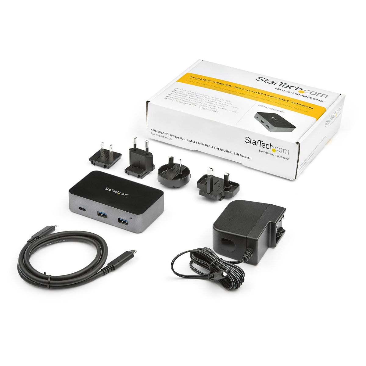 StarTech.com HB31C3A1CS hub de interfaz USB 3.2 Gen 2 (3.1 Gen 2) Type-C 10000 Mbit/s Negro, Gris (5)